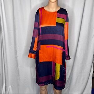 See By Chloe Silk Colorful Geometric Print Dress, Size 6.